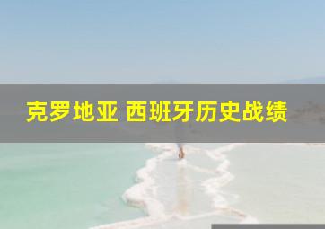 克罗地亚 西班牙历史战绩